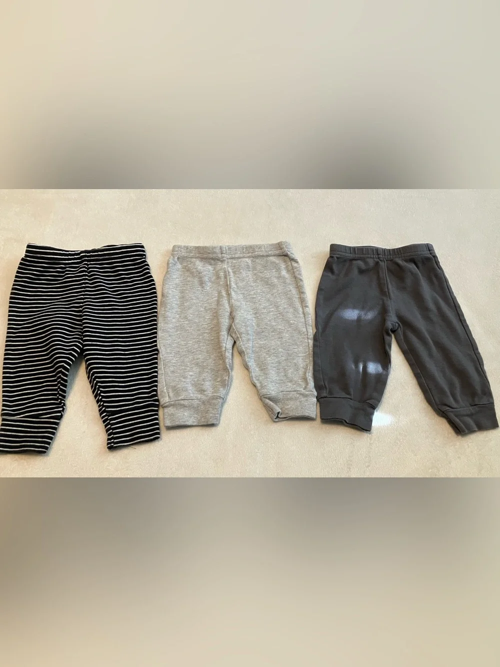 3-Pack Baby Jogger Pants - Black Stripe, Gray, Charcoal